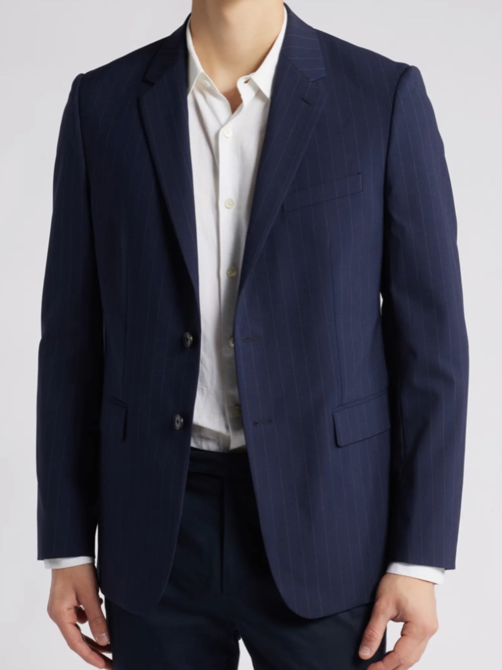 New Theory Chambers Pinstripe Wool Blend Blazer (Size: 38R) - Picture 10 of 12